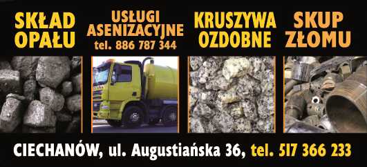 Żar-Biss "U Górnika" Ciechanów Skład Opału / Kruszywa Ozdobne / Skup Złomu / Usł. Asenizacyjne