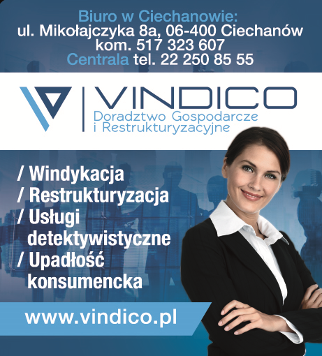 VINDICO Doradztwo Gospodarcze i Restrukturyzacyjne Ciechanów Windykacja / Usł. Detektywistyczne