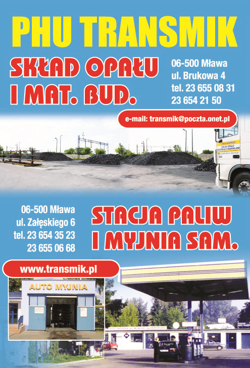 PHU TRANSMIK Mława Skład Opału i Materiałów Budowlanych / Stacja Paliw / Myjnia Samochodowa