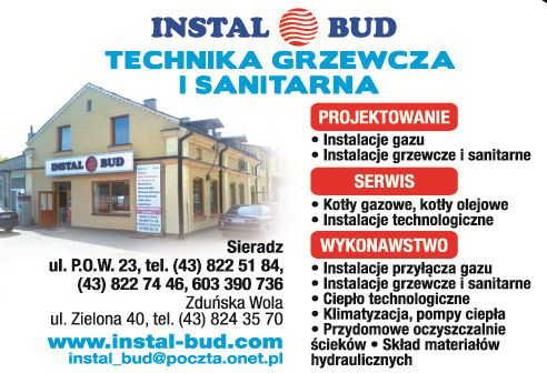 INSTAL-BUD TECHNIKA GRZEWCZA I SANITARNA Sieradz - PROJEKTOWANIE-SERWIS -WYKONAWSTWO