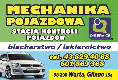 MECHANIKA POJAZDOWA TURAŁA MAREK Glinno Q-SERVICE, BLACHARSTWO-LAKIERNICTWO,STACJA KONTROLI POJAZDÓW