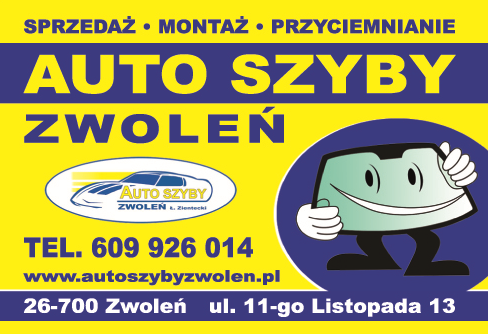 AUTO SZYBY ZWOLEŃ Łukasz Zientecki Sprzedaż / Montaż / Przyciemnianie