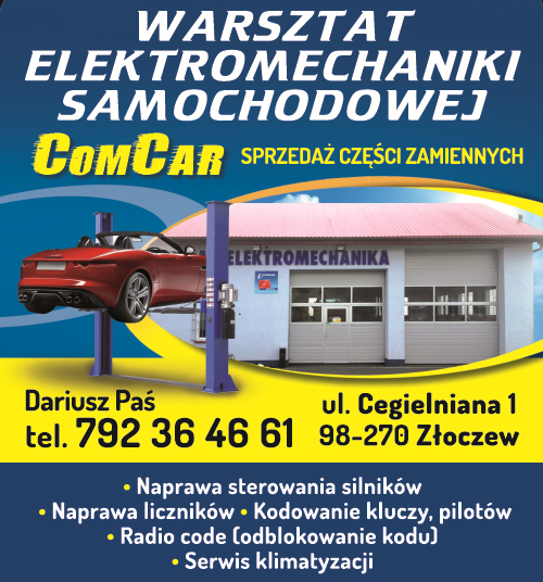 ZHU ComCar Dariusz Paś WARSZTAT ELEKTROMECHANIKI SAMOCHODOWEJ Złoczew, Sieradz - SPRZEDAŻ CZĘŚCI