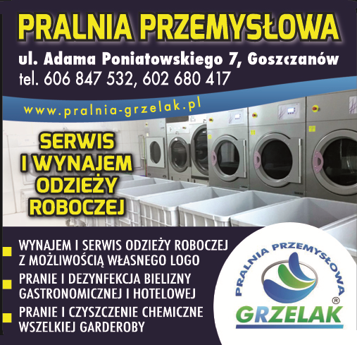 PRALNIA PRZEMYSŁOWA GRZELAK Goszczanów,Sieradz- SERWIS I WYNAJEM ODZIEŻY ROBOCZEJ,ZNAKOWANIE ODZIEŻY