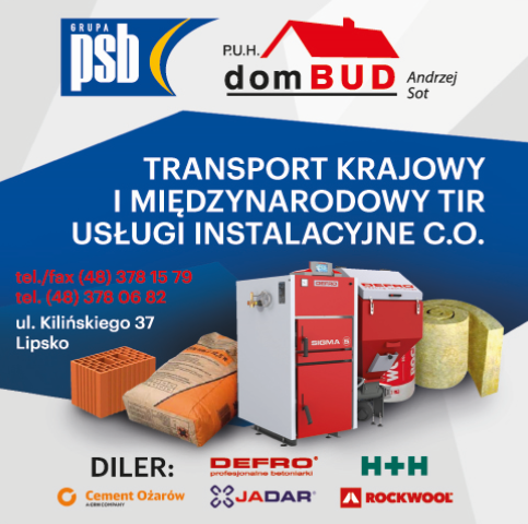 PUH DOMBUD Andrzej Sot Lipsko - MATERIAŁY BUDOWLANE, USŁUGI INSTALACYJNE C.O.,TRANSPORT