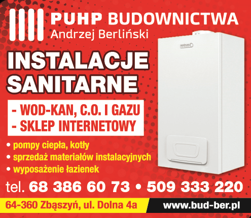 PUHP BUDOWNICTWA Andrzej Berliński Zbąszyń - NSTALACJE SANITARNE, POMPY CIEPŁA, KOTŁY