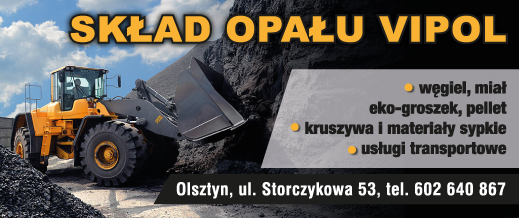 F.H.U. SKŁAD OPAŁU "VIPOL" Olsztyn Węgiel / Miał / Eko-groszek / Kruszywa / Usługi Transportowe