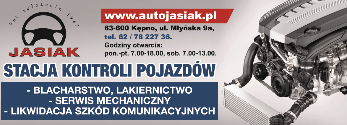 STACJA KONTROLI POJAZDÓW -BLACHARSTWO- LAKIERNICTWO-MECHANIKA- FIRMA "JASIAK" Kępno