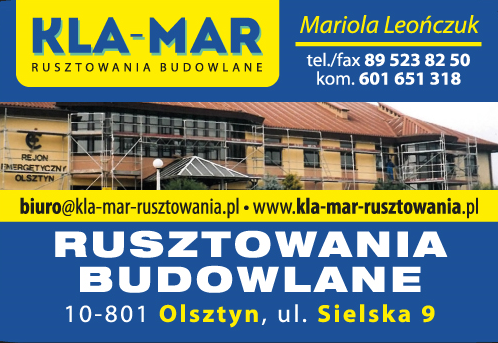 RUSZTOWANIA BUDOWLANE PHU KLA-MAR Mariola Leończuk Olsztyn