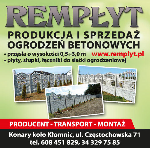 P.P.H.U. "REMPŁYT" Konary Produkcja i Sprzedaż Ogrodzeń Betonowych