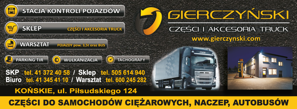 Usługi Transportowe Waldemar Gierczyński Końskie Stacja Kontroli Pojazdów / Warsztat / Parking TIR
