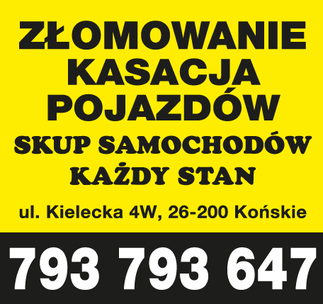 FHU AUTO-MIX Krzysztof Skibiński Końskie Złomowanie / Kasacja Pojazdów / Skup Aut (Każdy Stan)