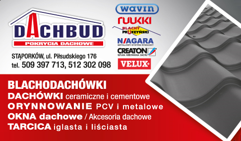 PPHU DACHBUD Artur Rybicki Stąporków Pokrycia Dachowe / Orynnowanie / Okna Dachowe / Tarcica