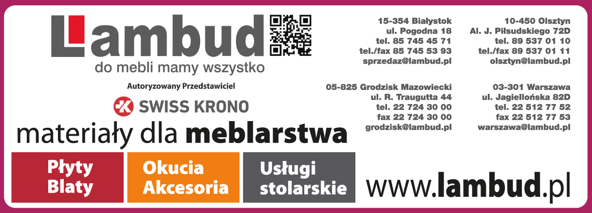 Lambud Olsztyn - do mebli mamy wszystko - Blaty i płyty, Fronty meblowe, Okucia i Akcesoria, Usługi 