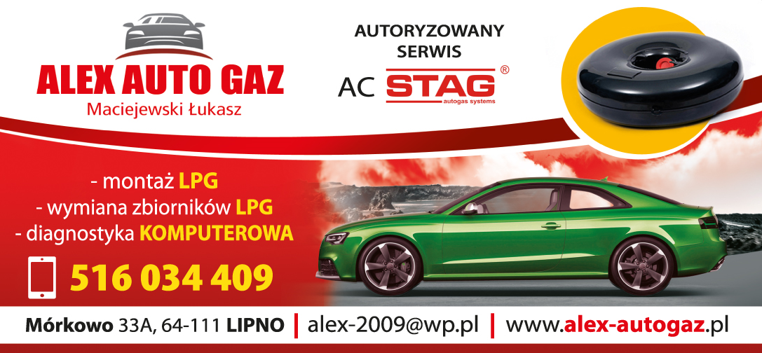 ALEX AUTO GAZ Maciejewski Łukasz Lipno Montaż LPG / Wymiana Zbiorników LPG / Diagnostyka Komputerowa