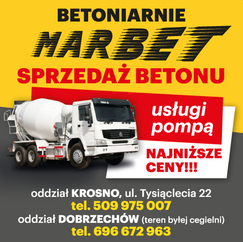 MARBET Betoniarnia Dobrzechów(powiat strzyżowski) KROSNO-SPRZEDAŻ BETONU,USŁUGI POMPĄ,NAJNIŻSZE CENY