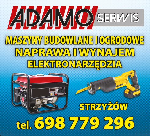 ADAMO SERWIS Adam Hajduk Strzyżów - MASZYNY BUDOWLANE I OGRODOWE, NAPRAWA I WYNAJEM ELEKTRONARZĘDZI 