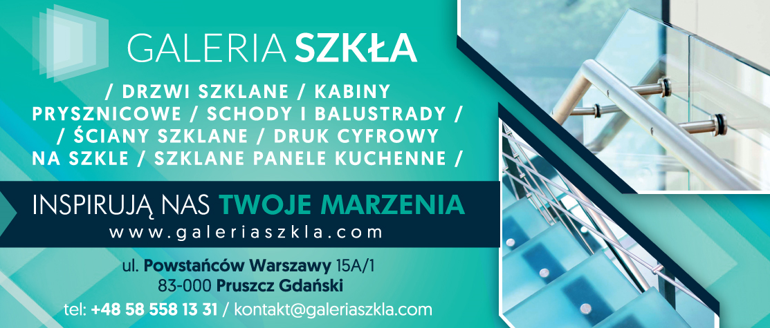 GALERIA SZKŁA Drzwi, Kabiny Prysznicowe, Schody, Balustrady Pruszcz Gdański