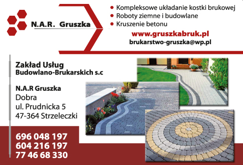 Zakład Usług Budowlano-Brukarskich s.c. N.A.R. Gruszka Strzeleczki, powiat krapkowicki