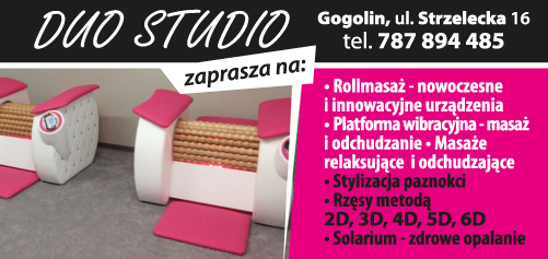 DUO STUDIO GOGOLIN - ROLLMASAŻ, STYLIZACJA PAZNOKCI, RZĘSY, SOLARIUM