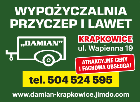 WYPOŻYCZALNIA PRZYCZEP I LAWET DAMIAN - Szeroka gama przyczep lekkich, dłużyc, lawet, platform.