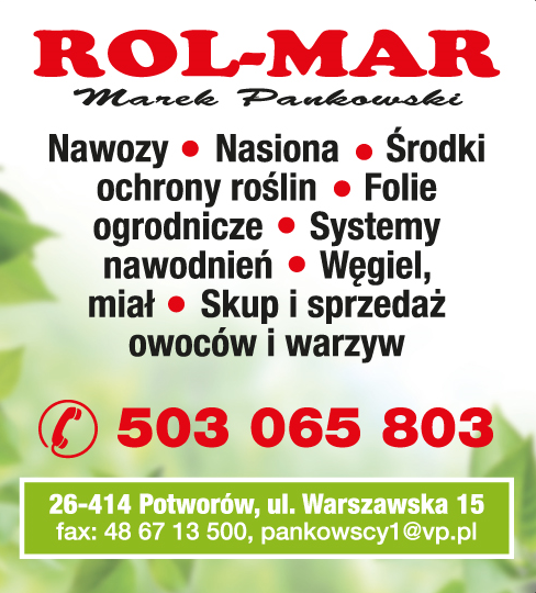 Rol-Mar Marek Pankowski Potworów, powiat przysuski - NAWOZY - NASIONA - ŚRODKI OCHRONY ROŚLIN -WĘGIE