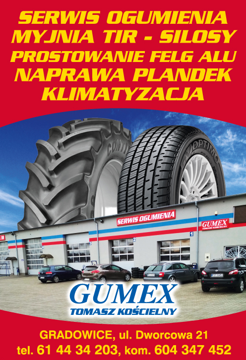 "GUMEX" Tomasz Kościelny Gradowice Serwis Ogumienia / Myjnia TIR / Klimatyzacja