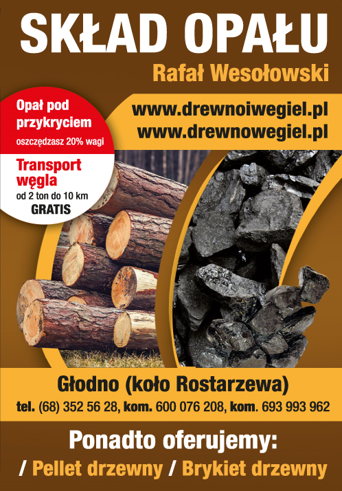 "DREWNO I WĘGIEL" Rafał Wesołowski Głodno Skład Opału / Pellet Drzewny / Brykiet Drzewny