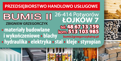 P.H.U. BUMIS II Zbigniew Grzegorczyk Łojków Materiały Budowlane / Hydraulika / Elektryka / Stal