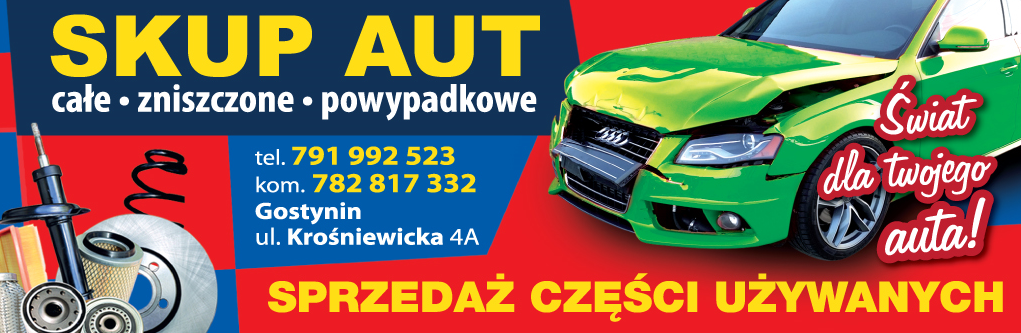 ŚWIAT DLA TWOJEGO AUTA SKUP AUT SPRZEDAŻ CZĘŚCI UŻYWANYCH Gostynin
