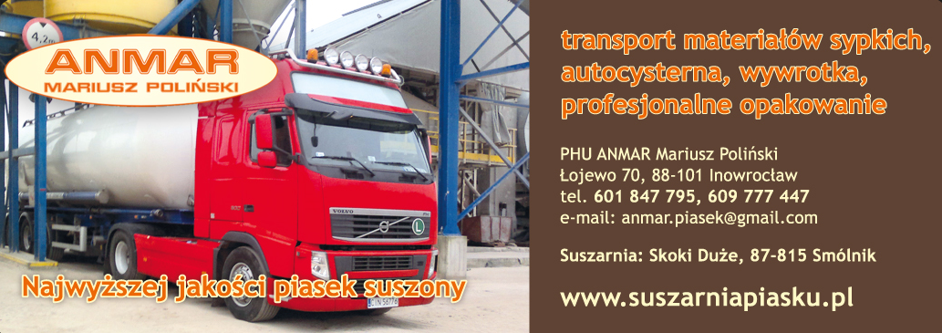 ANMAR Mariusz Poliński Inowrocław Transport Materiałów Sypkich / Autocysterna / Wywrotka