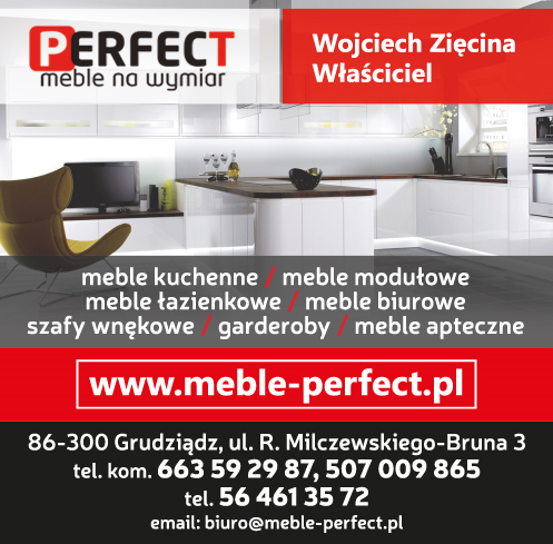 PERFECT- MEBLE NA WYMIAR Wojciech Zięcina Grudziądz Meble Kuchenne / Modułowe / Łazienkowe / Biurowe
