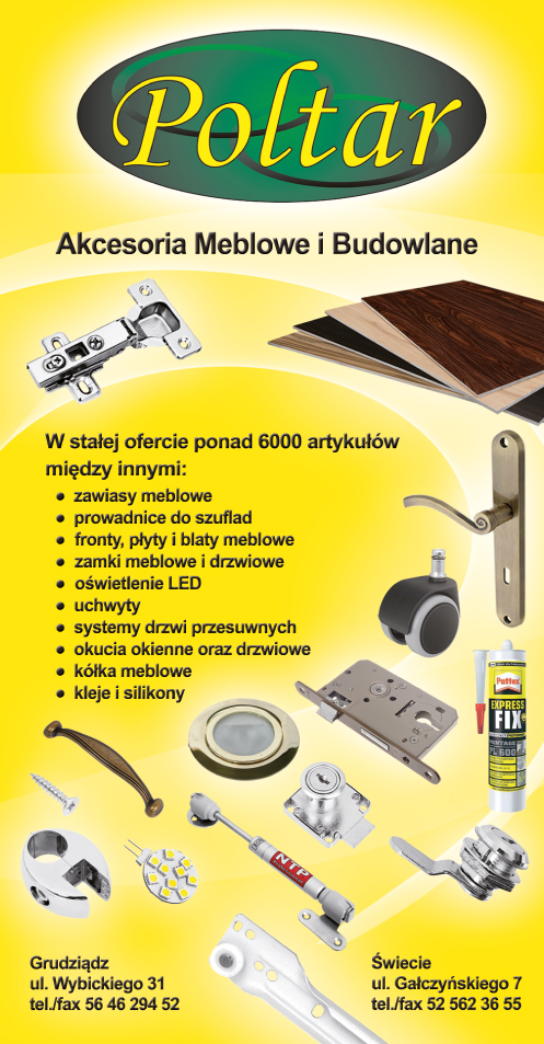 F.H.U. "POLTAR" Grudziądz Oświetlenie LED / Systemy Drzwi Przesuwnych / Zawiasy Meblowe / Uchwyty