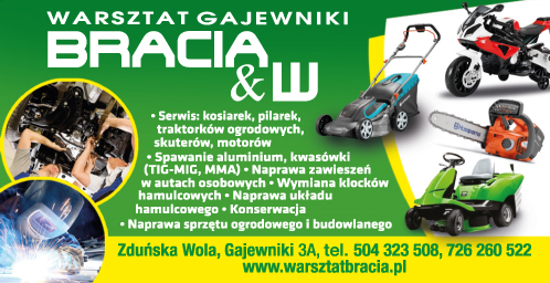 "Bracia & W" Warsztat Gajewniki Zduńska Wola Serwis Sprzętu Ogrodowego i Budowlanego