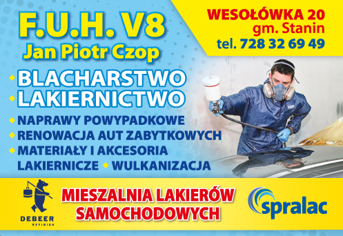 F.H.U. V8 Jan Piotr Czop Stanin Blacharstwo / Lakiernictwo / Naprawy Powypadkowe / Wulkanizacja