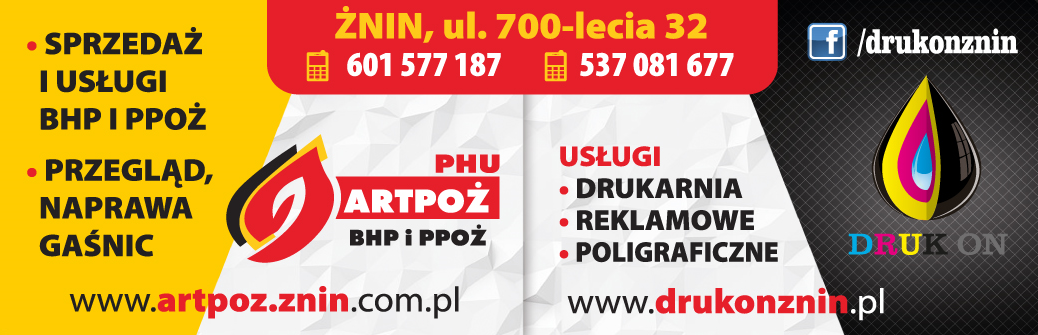 P.H.U. ARTPOŻ | DRUK ON Żnin Sprzedaż i Usługi BHP i PPOŻ | Drukarnia, Usługi Reklamowe