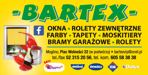 BARTEX Firma Handlowa Hurt-Detal Mogilno Okna / Rolety Zewnętrzne / Farby / Tapety / Rolety