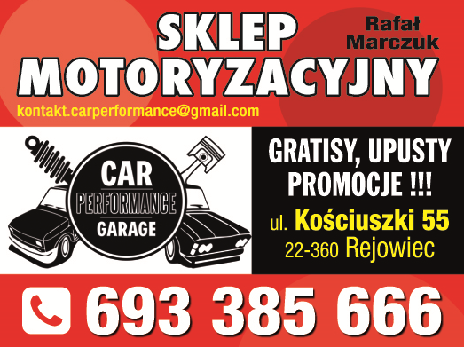 CAR PERFORMANCE Rafał Marczuk Rejowiec Sklep Motoryzacyjny