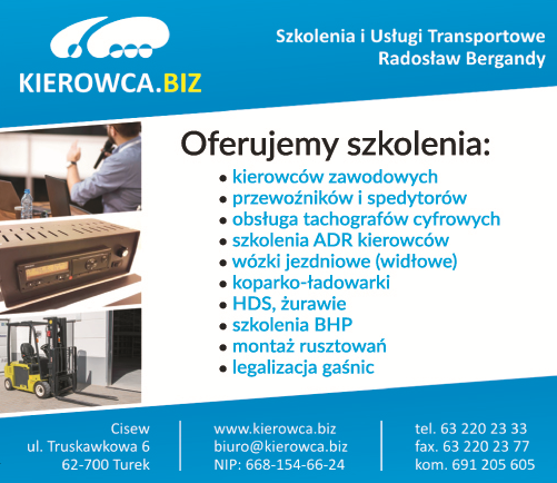 KIEROWCA.BIZ Turek Szkolenia i Usługi Transportowe Radosław Bergandy
