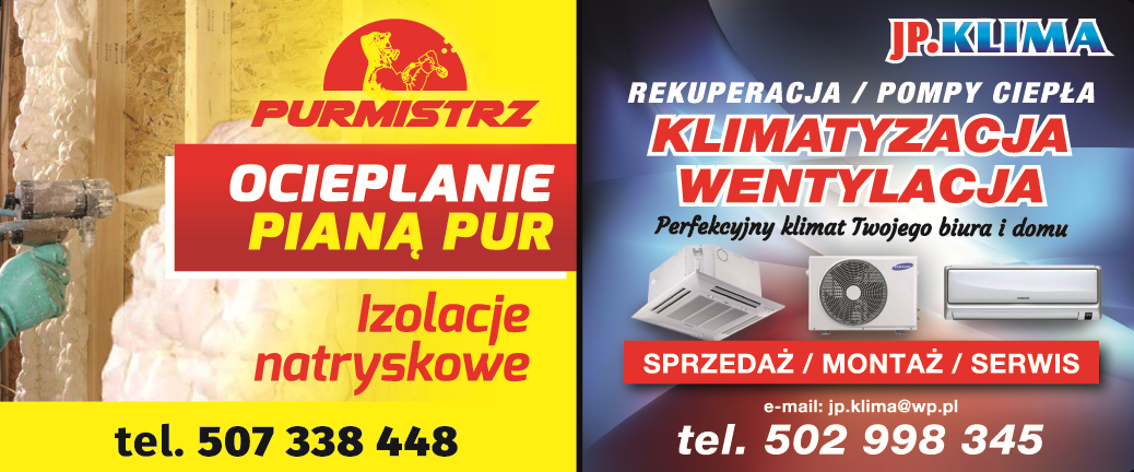 JP.KLIMA Mińsk Mazowiecki Klimatyzacja / Wentylacja  |  PURMISTRZ Ocieplanie Pianą PUR