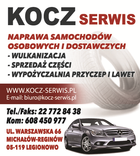KOCZ SERWIS Michałów-Reginów Naprawa Samochodów Osobowych i Dostawczych / Wypożyczalnia Przyczep