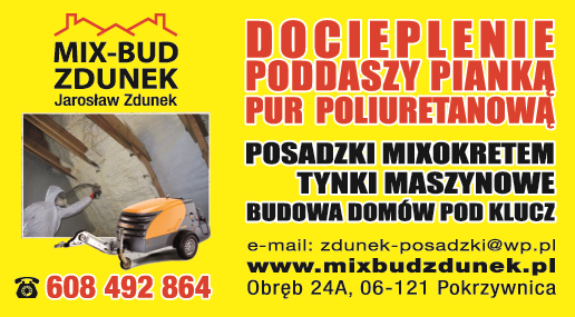 MIX-BUD ZDUNEK Jarosław Zdunek Pokrzywnica Posadzki / Tynki / Budowa Domów Pod Klucz