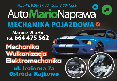 AUTO MARIO NAPRAWA Mariusz Wlazło Ostróda-Kajkowo Mechanika Pojazdowa