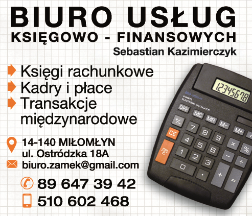 BIURO USŁUG KSIĘGOWO-FINANSOWYCH Sebastian Kazimierczyk Miłomłyn
