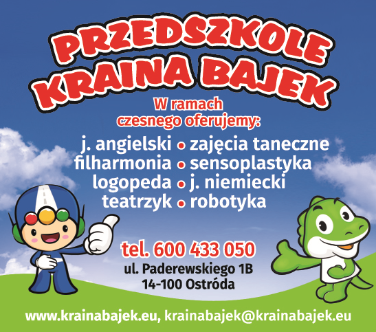 PRZEDSZKOLE KRAINA BAJEK Ostróda J. Angielski / Zajęcia Taneczne / Logopeda / J. Niemiecki