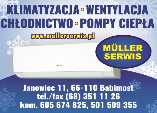 MÜLLER SERWIS Zygmunt Müller Babimost Klimatyzacja / Wentylacja / Chłodnictwo / Pompy Ciepła