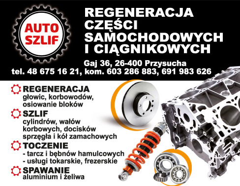 AUTO SZLIF Przysucha Regeneracja / Szlif / Toczenie / Spawanie