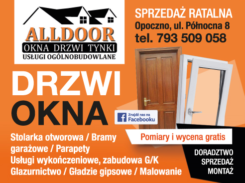 ALLDOOR Opoczno Okna / Drzwi / Tynki / Usługi Ogólnobudowlane / Usługi Wykończeniowe / Glazurnictwo