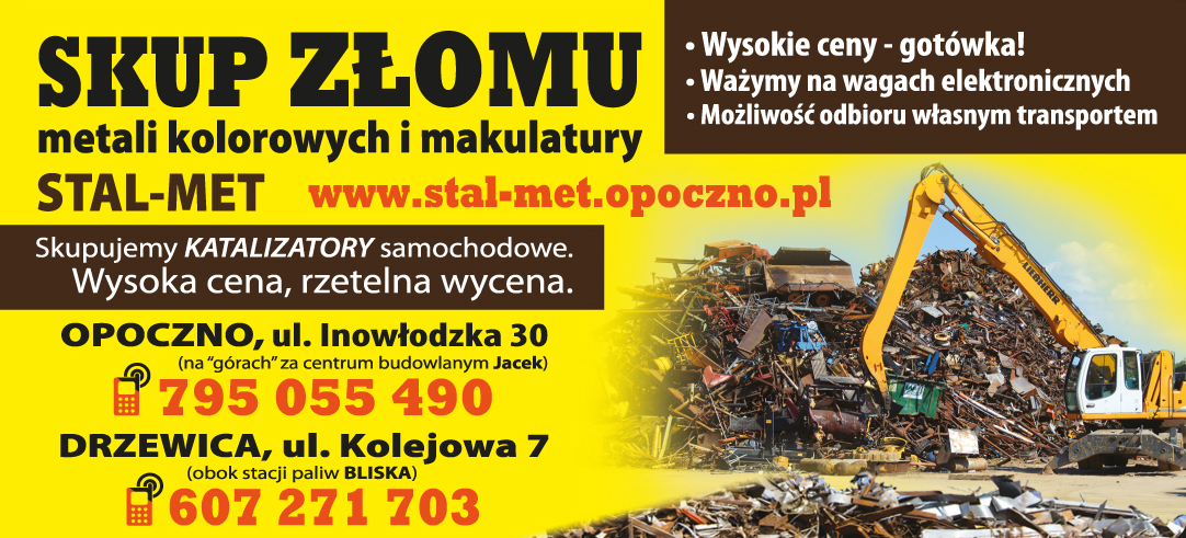F.H.U. STAL-MET Opoczno Skup Złomu, Metali Kolorowych i Makulatury/ Skup Katalizatorów Samochodowych