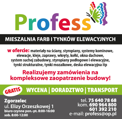 Profess Mieszalnia farb i tynków, materiały budowlane Zgorzelec - Kompleksowe zaopatrzenie budowy